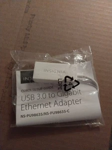 INSIGNIA USB 3.0 to Gigabit Ethernet Adapter For PC Or Mac - NS-PU98635 - White - Picture 1 of 4