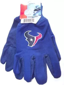 Work Gloves Houston Texans Mens One Size Blue Logo Garden New Adult OSFM - Picture 1 of 3