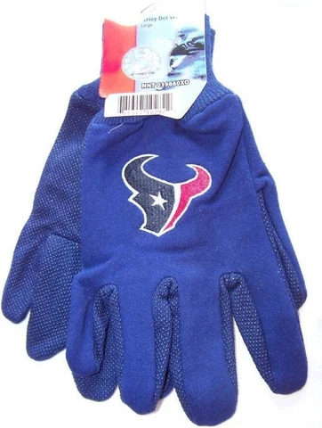Work Gloves Houston Texans Mens One Size Blue Logo Garden New Adult OSFM Cover
