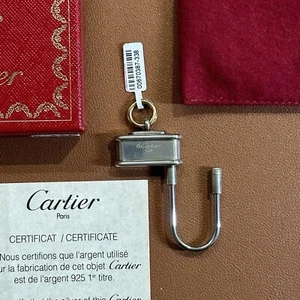 NEU Silber Cartier Trinity Vorhängeschloss Taschenanhänger Schlüsselring Schlüsselanhänger - Bild 1 von 8