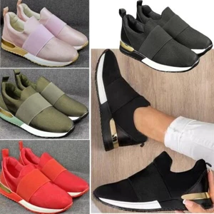 Women Loafers Sneakers Ladies Slip On Lightweight Fashion Casual Comfort Shoes - Picture 1 of 14