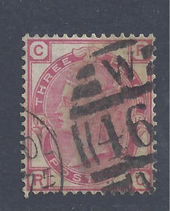 GREAT BRITAIN QV  1875  3d  ROSE  PLATE 16  WMK SPRAY OF ROSE  USED  SG 144 - Picture 1 of 2