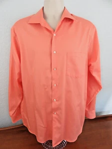 Geoffrey Beene Men's Cantaloupe Long Sleeve Button Down Shirt Size 16 1/2-32/33 - Picture 1 of 5