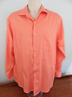 Camisa de hombre Geoffrey Beene melón manga larga abotonada talla 16 1/2-32/33 Foto 1 de 4