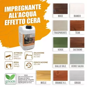 5 LT IMPREGNANTE CERATO AD ACQUA PER LEGNO - Linea Professionale - Foto 1 di 23