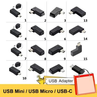 Adapter USB Micro Stecker auf USB Mini Buchse USB-C Buchse auf USB Micro Stecker - Bild 1 von 4