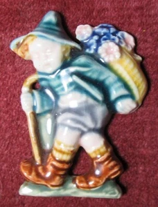 VINTAGE Hummel STYLE Merry Wanderer Happy Traveler PIN BROOCH Plaque - Picture 1 of 15
