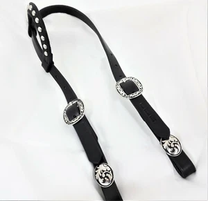Pony Black Harness Leather One Ear Headstall Horse Tack Jeremiah Watt Spotted - Picture 1 of 2