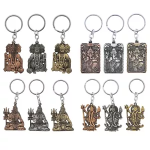 Hanuman Ganesh Keyring Shankar Kali Maa Keychain Metal Car Key Rings Fob Gift - Picture 1 of 26