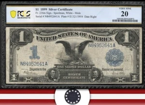 1899 $1 SILVER CERTIFICATE MULE BLACK EAGLE PCGS 20 FR 236m 52641 - Picture 1 of 3