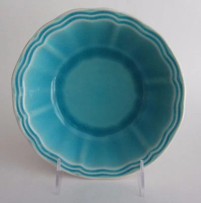 3 x ARTISTIC ACCENTS Crackled Glass Turquoise Aqua Stoneware SOUP CEREAL BOWLS - Image 1 of 4