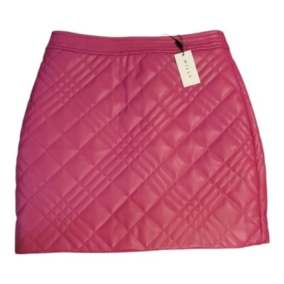 $350 NUEVO CON ETIQUETAS MILLY Hailey Falda Acolchada Cuero Vegano Talla 4 en Muy Bayas Foto 1 de 3