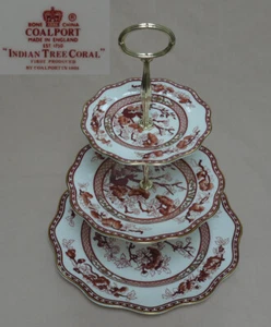 Coalport "Indian Tree Coral" THREE TIER CAKE STAND. - Picture 1 of 1