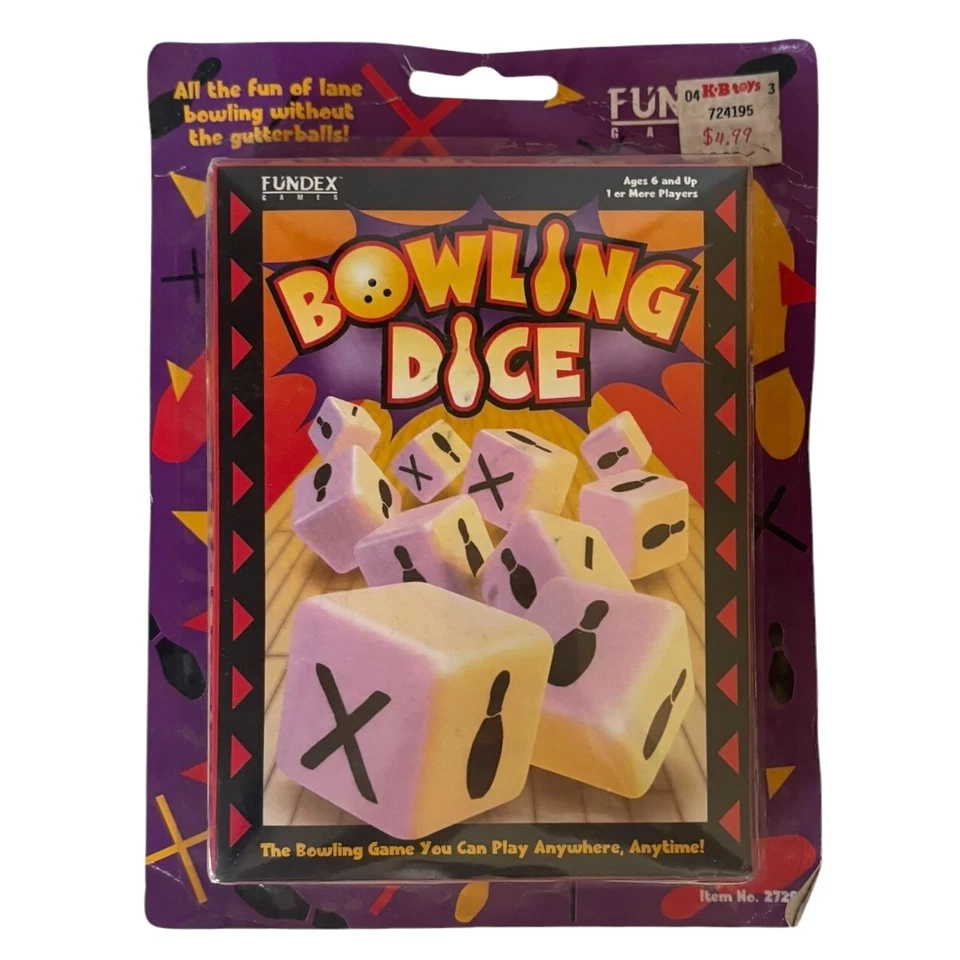 Bowling Dice Game Tin 2002 Fundex Games Complete