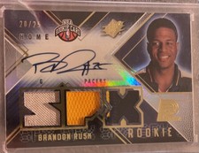 Brandon Rush 2008-09 SPx Radiance Auto / Triple Patch RC 20/25 Jayhawks Pacers