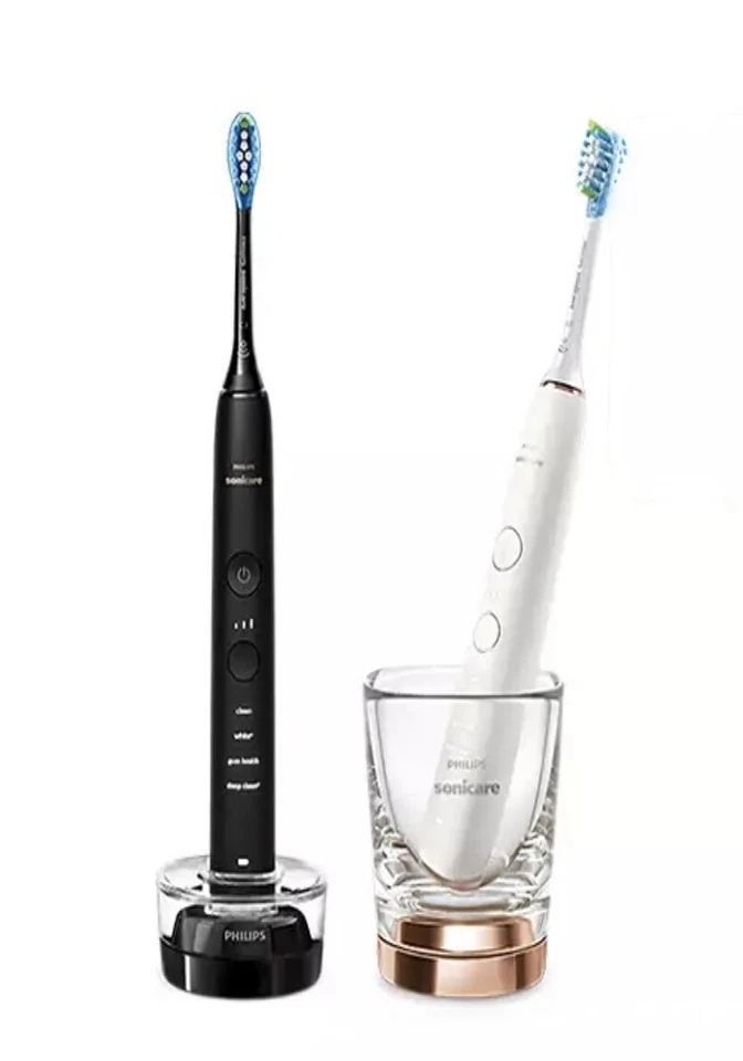 Philips DiamondClean 9000 Elektrische Schallzahnbürste mit App - Schwarz, Rose Gold