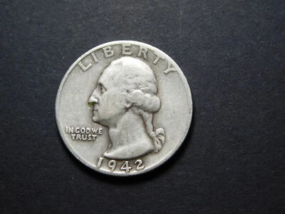 US COINS  1942-S DOUBLE DIE DD WASHINGTON QUARTER - Image 1 of 4