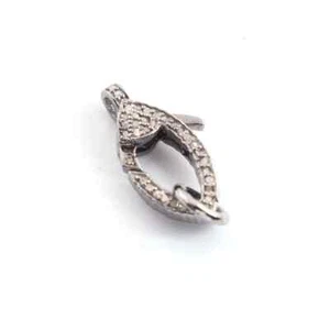 1 Stück Pave Diamant Karabiner, 21 mm x 11 mm Karabiner, beidseitig Pave Diamant - Bild 1 von 5