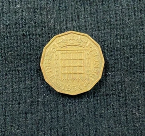 1954 United Kingdom 3 Threepence Coin Circulated - Picture 1 of 2