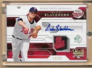 2008 UD SP AUTHENTIC NICK BLACKBURN AUTO/MAT19/50 - Picture 1 of 2