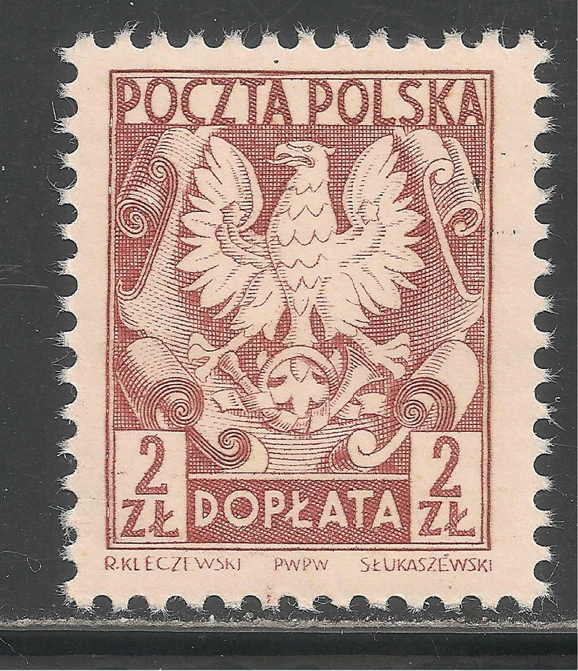 Polonia #J133 (D13) en muy buen estado usado - 1951 2z Polish Eagle - franqueo debido Foto 1 de 1