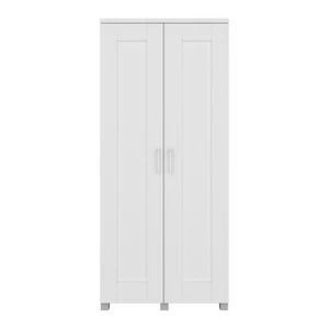 Montreal Broom Pantry Cupboard 2 Door White - Picture 1 of 6