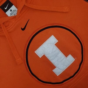 Nike Illinois Fighting Illini Center Swoosh Hoodie Orange Sweatshirt Medium NCAA - Picture 1 of 21