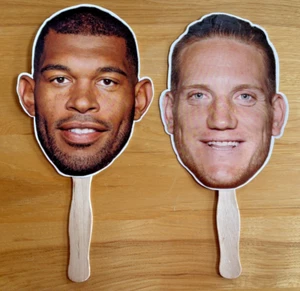 Julius Peppers AJ Hawk Green Bay Packer Stick Fan NFL Player Head Training Camp - Picture 1 of 4