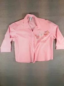 It's 5 O'Clock Somewhere  Size XL Button Up Shirt Bejeweled Bedazzled Rainbow - Picture 1 of 8