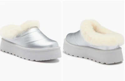 STEVE MADDEN - SIZE: 7 - Unitie Silver Faux Fur 2" Chunky Platform Clogs - NEW! - Image 1 of 4