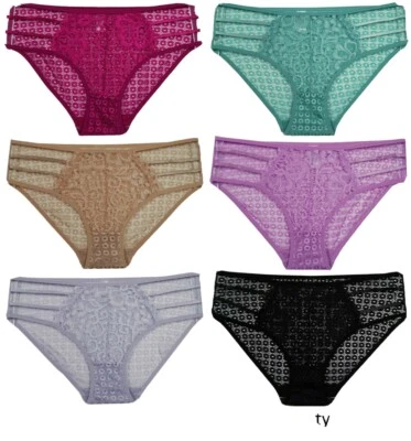 6 Sexy Bragas de Encaje Floral para Mujer Bikinis Ropa Interior Colores Mezclados S M L XL 2071 Foto 1 de 4