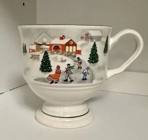 Rare SANGO "SILENT NIGHT" Christmas Footed Coffee/Tea/Eggnog Cups - Picture 1 of 7