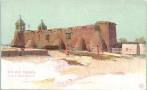 New Mexico Postcard The Old Mission Isleta NM Pueblo Unused Unposted - Picture 1 of 2