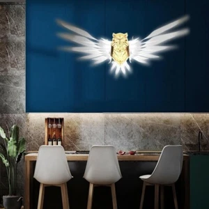 Eulenlampe mit Glasaugen 19. Jahrhundert Craig Head & Kintz Wandleuchter - Bild 1 von 8