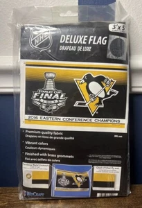 Pittsburgh Penguins 2016 Stanley Cup Eastern Conference Champ Flag Banner 3’X5’ - Picture 1 of 3