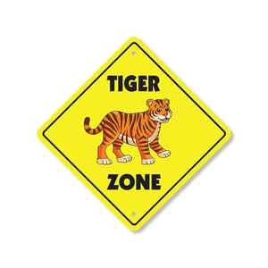 Tiger Plastic Street Sign Crossing Xing Gift Novelty Funny - Picture 1 of 21