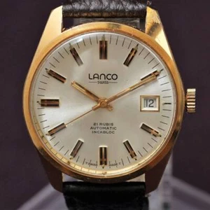Reloj Lanco Langendorf 21 Rubis Automático Antimagnético SS Hecho en Suiza - Imagen 1 de 10