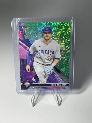 2021 Finest Kris Bryant #34 Chicago Cubs Green Speckle Refractor #/125 - Image 1 of 2