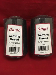 (2 PACK) ANNIE WEAVING THREAD BLACK 1200 M #4848 BIG WEAVING THREAD - Picture 1 of 1