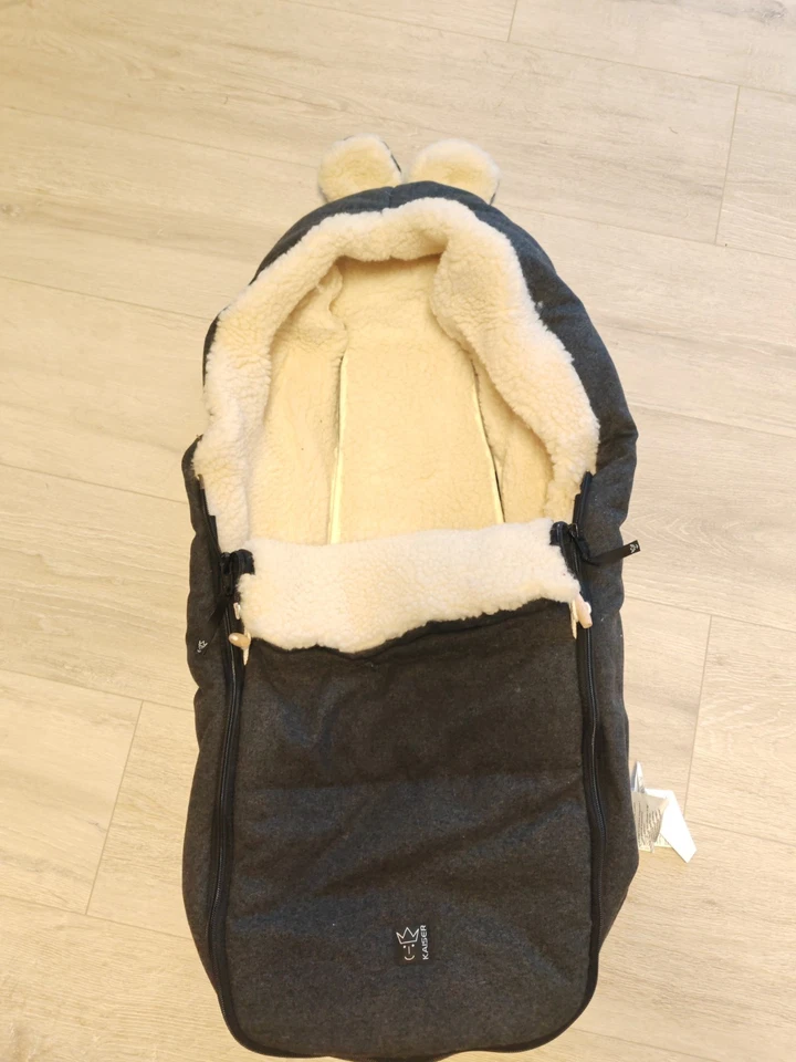 Kaiser Kuschelsack Hoodie MAUS Wolle MAXI COSI WIE NEU  - Bild 1 von 4