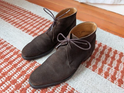 Crockett & Jones Suede Boots dark brown UK 6 US 7 leather Chukka Lace Up England - Image 1 of 4