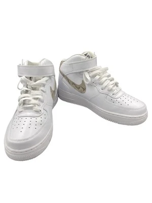 Nike Air Force 1 Mid Shoes Womens Size 10 White Snakeskin Swoosh AF1 DD9625-101 - Image 1 of 4