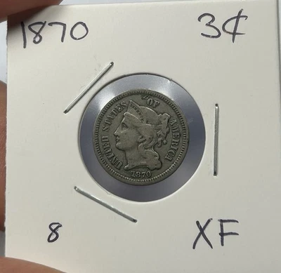 1870 3 Cent Coin Nickel - Image 1 of 2