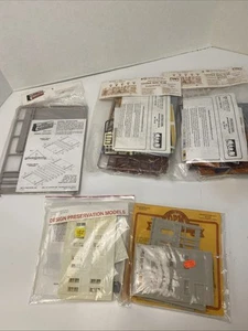 2 IHC HO Train Scale Brown house Kits 2 DPM Kits And Walthers Grade Crossing - Picture 1 of 10