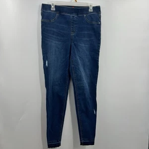 Spanx Distressed Skinny Jeans size XL Tall released hem medium wash pull on - Picture 1 of 8