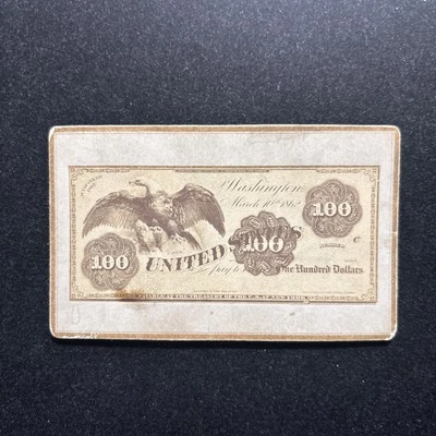 1866 Naramore PhotoCard, Anti-Counterfeiting $100 WASHINGTON - Image 1 of 2