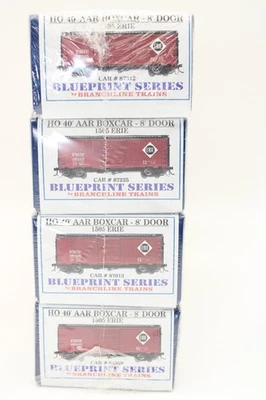 Branchline HO Scale Erie 40' AAR Box Car Kit Set of 4 NOS - Image 1 of 4