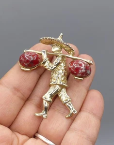 Vintage Brosche - Cabochon aus Glaspaste - Old Brooch 1970/1980 - Bild 1 von 6