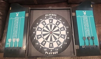 Vtg Playboy Bunny Dartboard & Cabinet Magazine 18 inch Board Reinforced Corners - Image 1 of 4