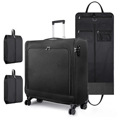  Сумки для одежды на роликах с колесиками для путешествий, клетчатые большие 26 дюймов черные - Изображение 1 из 4